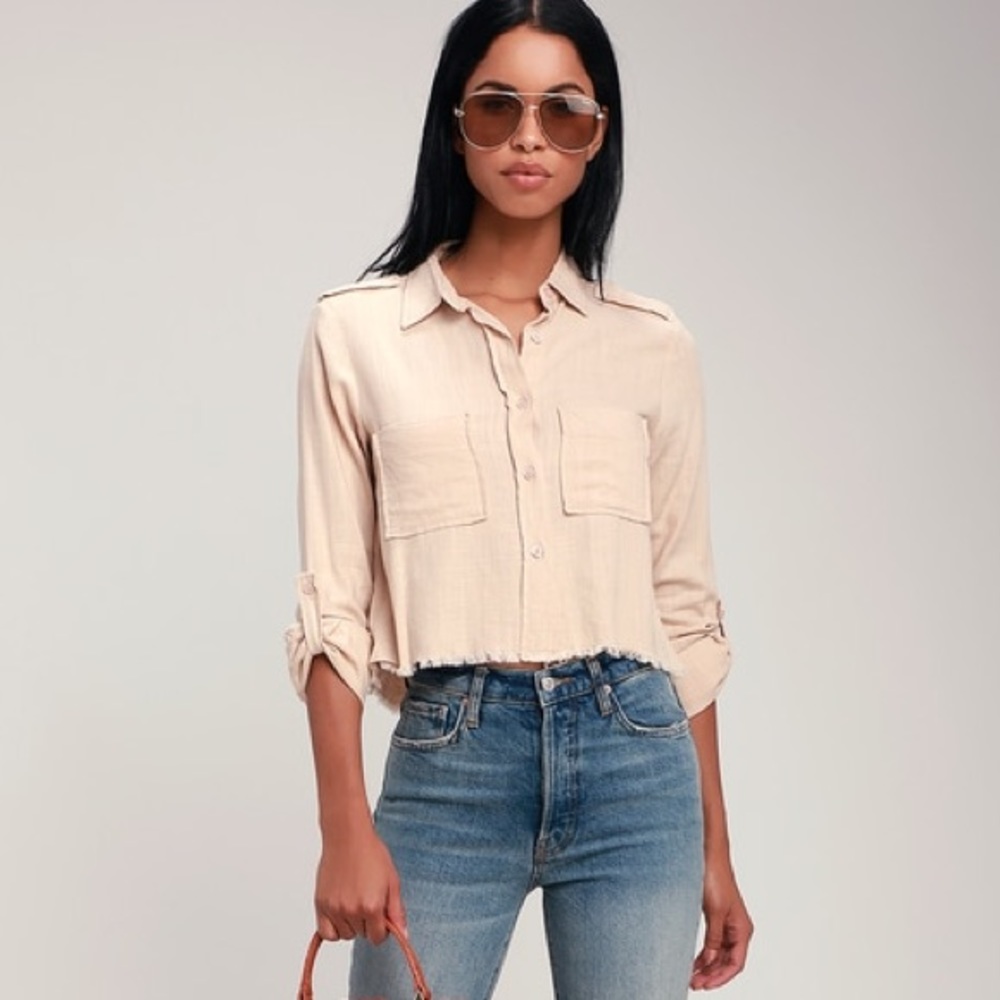 Blush Linen Blouse